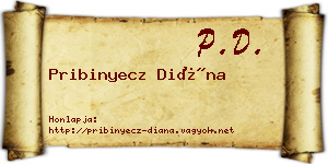 Pribinyecz Diána névjegykártya